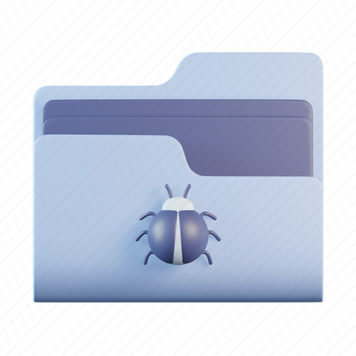 Folder, bug, document, virus, malware, file, archive 3D illustration - Download on Iconfinder