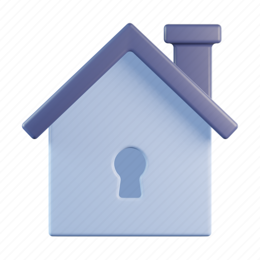 Home, keyhole, lock, house, safety, security 3D illustration - Download on Iconfinder