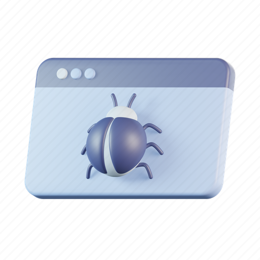 Website, bug, webpage, malware, virus 3D illustration - Download on Iconfinder