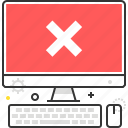 computer, cross, desktop, error, problem, red 
