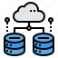 cloud, database, network, server, storage 
