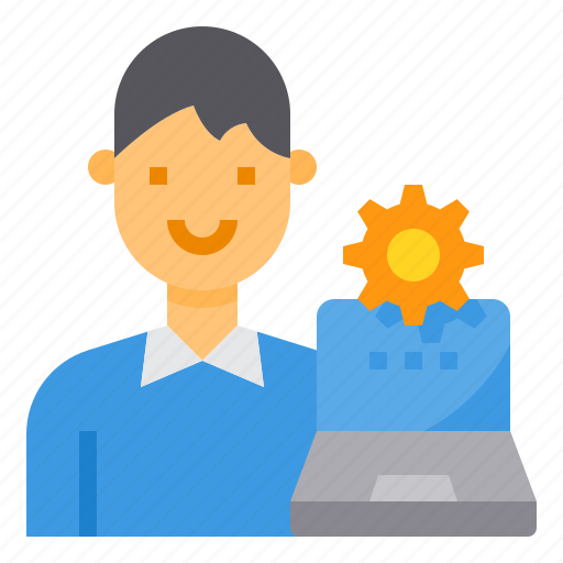 Administrator, computer, laptop, setting, worker icon - Download on Iconfinder