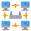 computer, connection, network, router