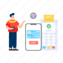 nfc network, nfc connection, nfc transmission, near field communication, phone nfc connection 