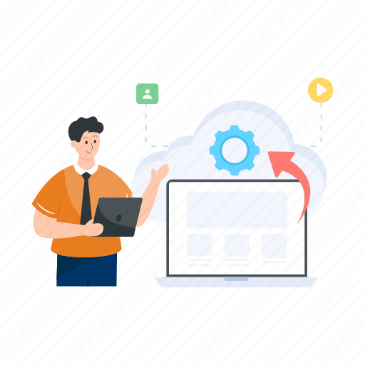 Cloud engine, cloud based engine, cloud storage, cloud computing, cloud seo illustration - Download on Iconfinder