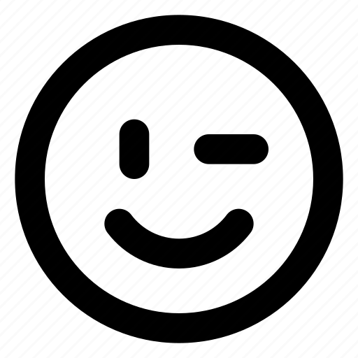 Blink, emoji, eye, reaction, smile icon - Download on Iconfinder