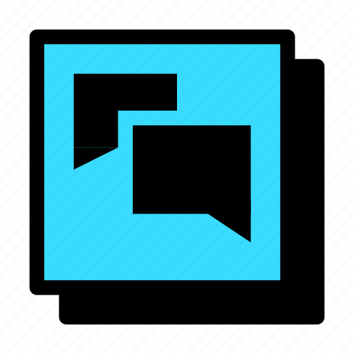 Chat, communication, talk, brutal, solid, shadow, neubrutalism icon - Download on Iconfinder