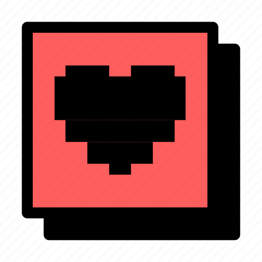 Heart, favorite, bookmark, brutal, solid, shadow icon - Download on Iconfinder