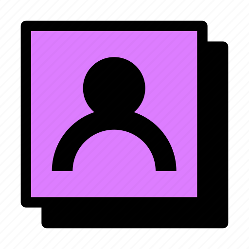 User, profile, person, brutal, neubrutalism, shadow, bold icon - Download on Iconfinder