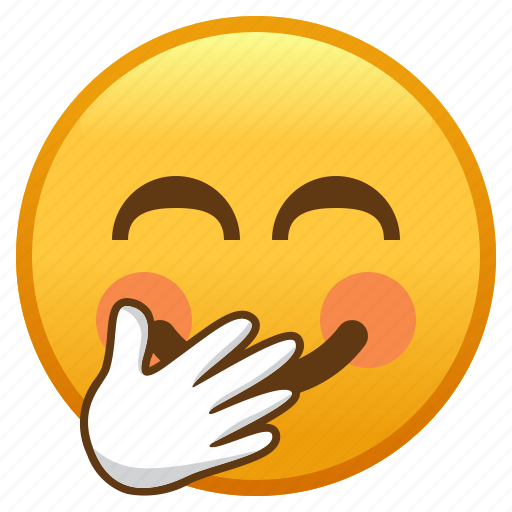 Emoji, face, hand, mouth, over, smiley, with icon - Download on Iconfinder