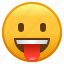 emoji, emoticon, face, smiley, tongue, with 