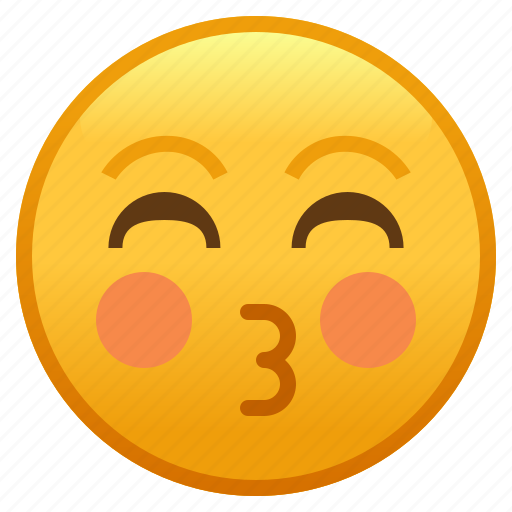 Closed, emoji, eyes, face, kissing, smiley, with icon - Download on Iconfinder