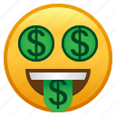 dollar, emoji, face, money, mouth, smiley