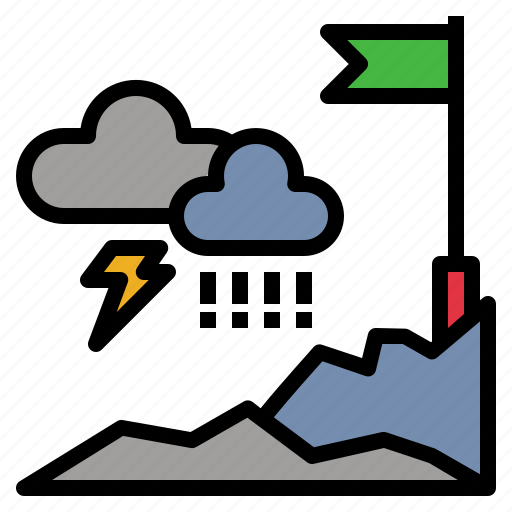 Obstacle, threats, mountain, thunder, hurdle icon - Download on Iconfinder