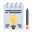 bulb, business, document, pen 