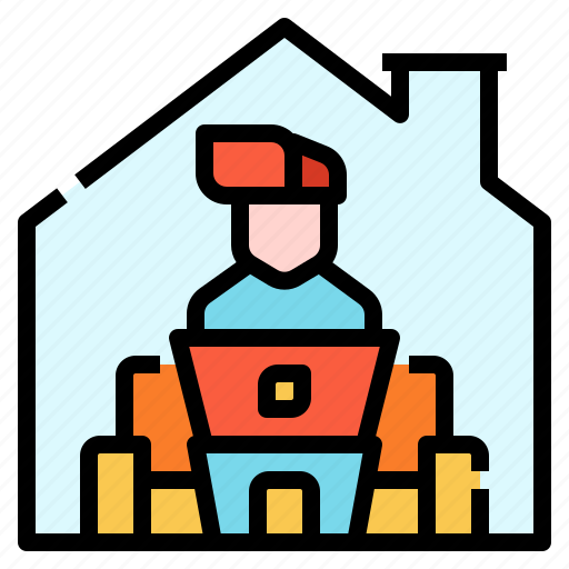 Freelance, home, quarantine, stay, teleworking, work from home icon - Download on Iconfinder