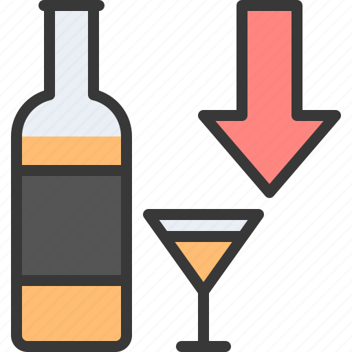 Beverage, alcohol, drink, arrow, down, glass, cocktail icon - Download on Iconfinder