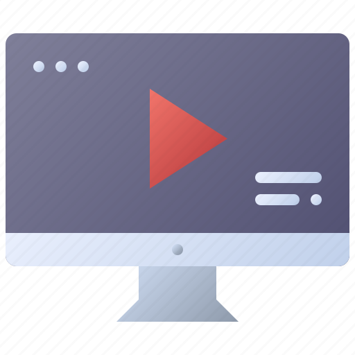 Streaming, service, computer, desktop, video, player, media icon - Download on Iconfinder