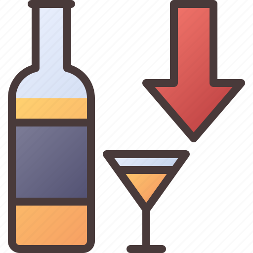 Beverage, alcohol, drink, arrow, down, glass, cocktail icon - Download on Iconfinder