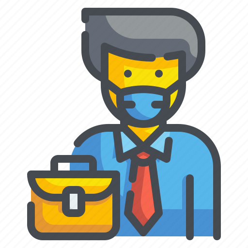 Businessman, job, manager, mask, medical, protection, worker icon - Download on Iconfinder