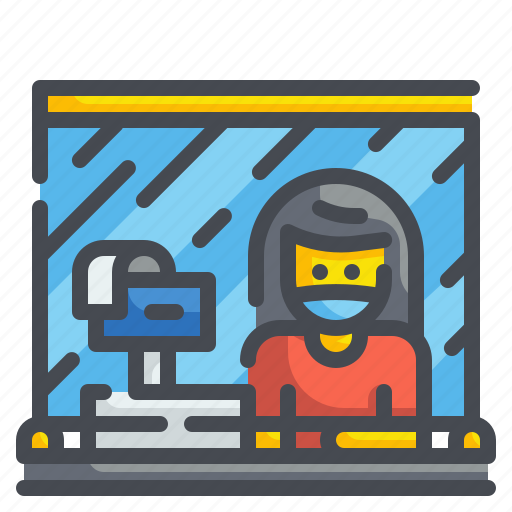 Cashier, grocery, protection, sale, shop, supermarket, woman icon - Download on Iconfinder