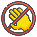 forbidden, gesture, hand, no, prohibition, signaling, touch