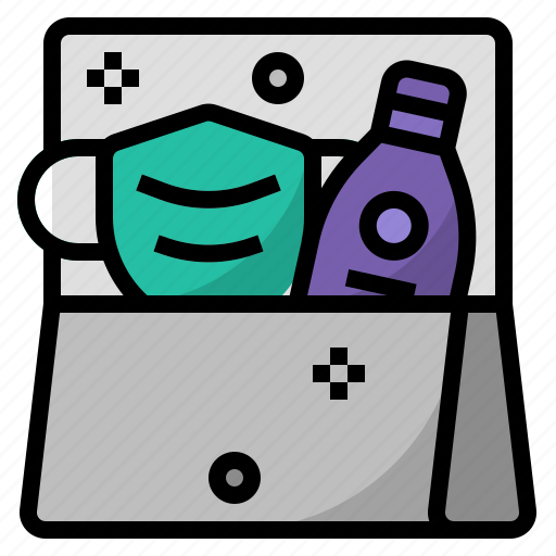 Health, hygiene, sanitizer, carry, new normal, sanitizer and mask icon - Download on Iconfinder