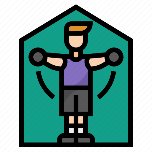 Exercise, fitness, gym, home, quarantine0, workout icon - Free download