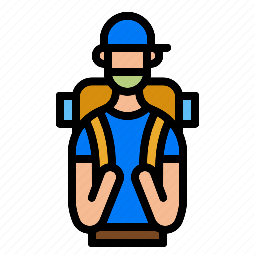 Man, luggage, protection, mask, covid icon - Download on Iconfinder