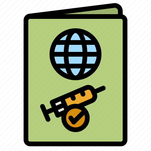 Vaccination, vaccine, passport, flight, document icon - Download on Iconfinder