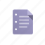 doc, list, paper, purple, document, file, sheet 