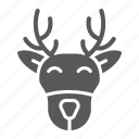 christmas, deer, head, moose, reindeer, rudolph
