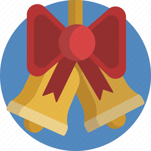 Bells, bow, decoration, new, red, ribbon, year icon - Download on Iconfinder