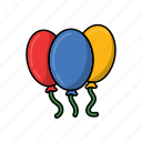 balloon, party, new, year, three, balloons, celebration, birthday, decoration