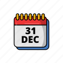 december, 31st, date, calendar, new, year, years, eve