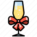 alcohol, beverage, champagne, drink, glass, ribbon