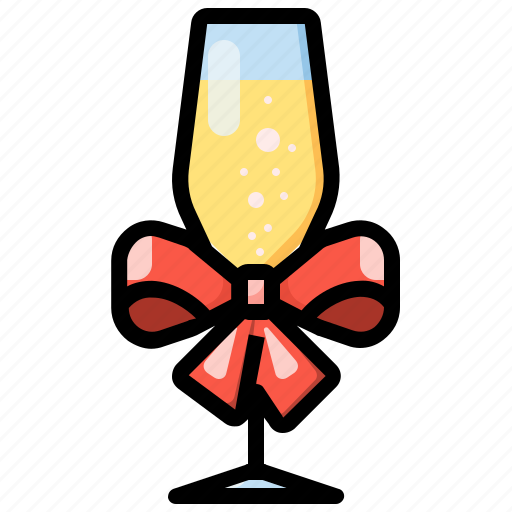 Alcohol, beverage, champagne, drink, glass, ribbon icon - Download on Iconfinder