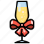 alcohol, beverage, champagne, drink, glass, ribbon 
