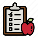 nutrition, apple, diet, plan, clipboard