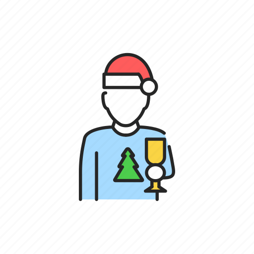 New, year, celebration, man, glass icon - Download on Iconfinder