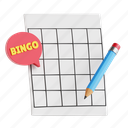 bingo, game, bingo game, 3d icon, 3d illustration, 3d render, game night, celebration, new year 