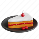 cake, 3d icon, 3d illustration, 3d render, dessert, celebration, party, new year 