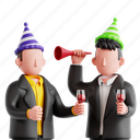 party, party hat, 3d icon, 3d illustration, 3d render, accessory, festive, celebration, new year 