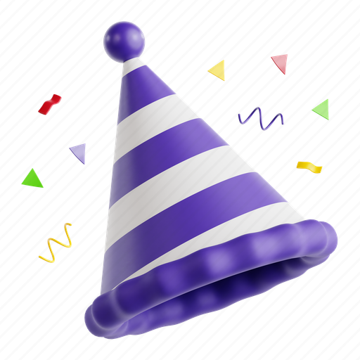 Party, hat, party hat, 3d icon, 3d illustration, 3d render, accessory 3D illustration - Download on Iconfinder