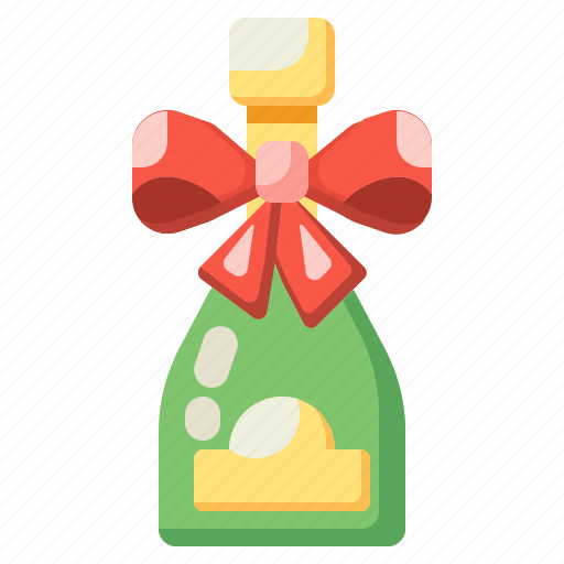 Alcohol, bottle, drink, celebration, beverage, champagne, ribbon icon - Download on Iconfinder