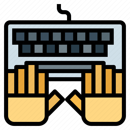 Computer, hands, keyboard, typing icon - Download on Iconfinder