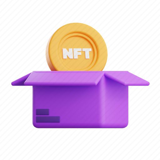 Nft, box, cryptocurrency, blockchain, bitcoin, money 3D illustration - Download on Iconfinder
