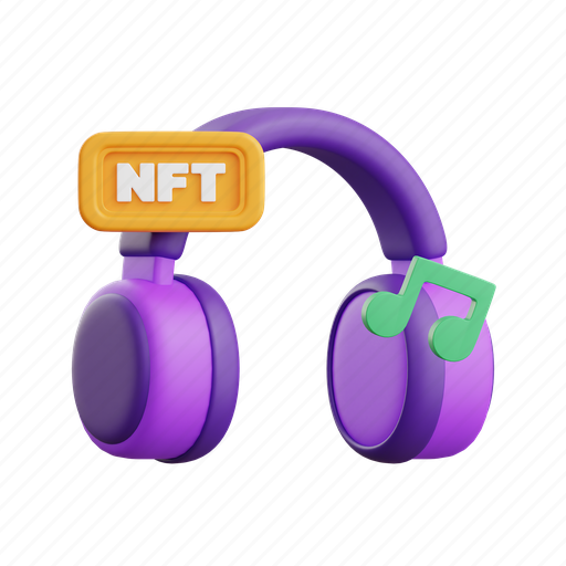 Nft, music, cryptocurrency, crypto, bitcoin 3D illustration - Download on Iconfinder