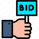 bid, auction, hand, block, chain, digital, asset