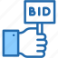 bid, auction, hand, block, chain, digital, asset 